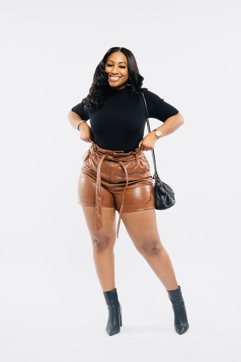 "Conceited" Faux Leather Shorts