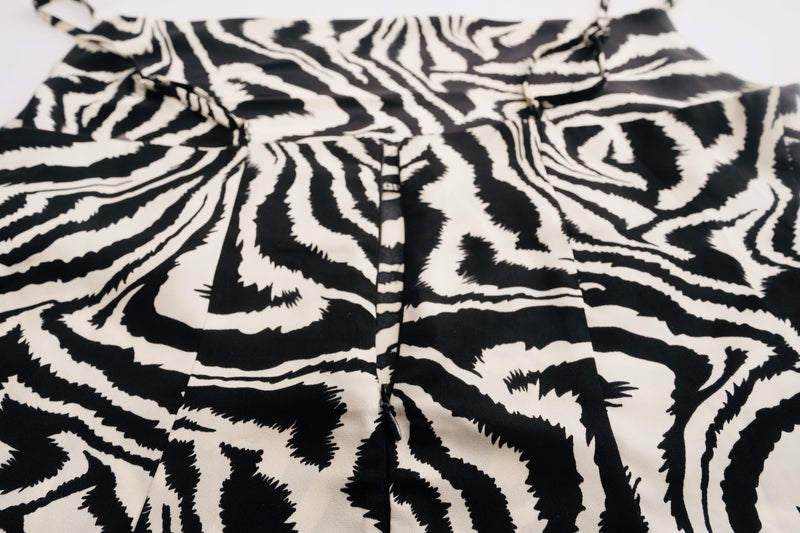 Effortless Zebra Printed Satin Dress