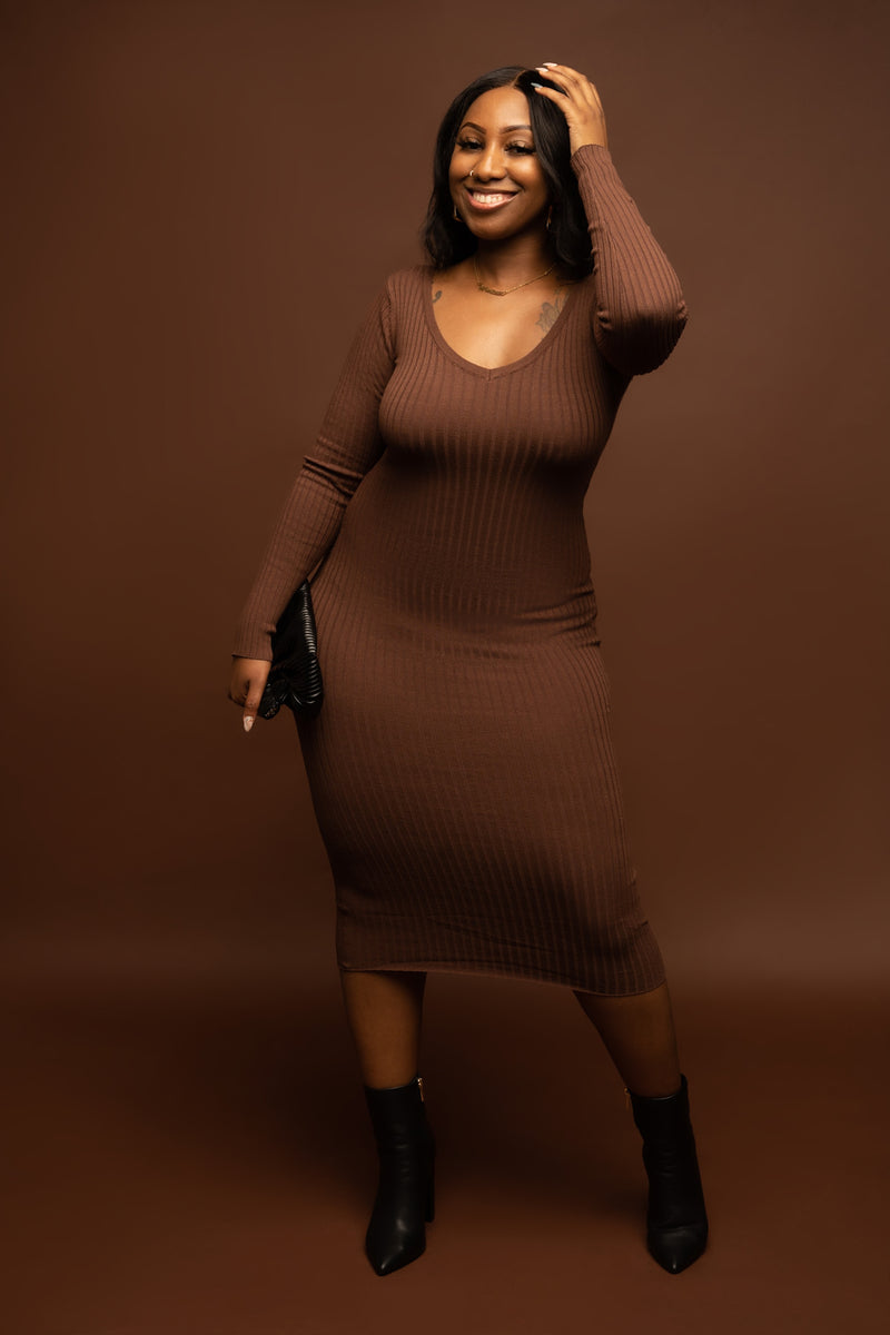 Brown on Brown Sweater Dress