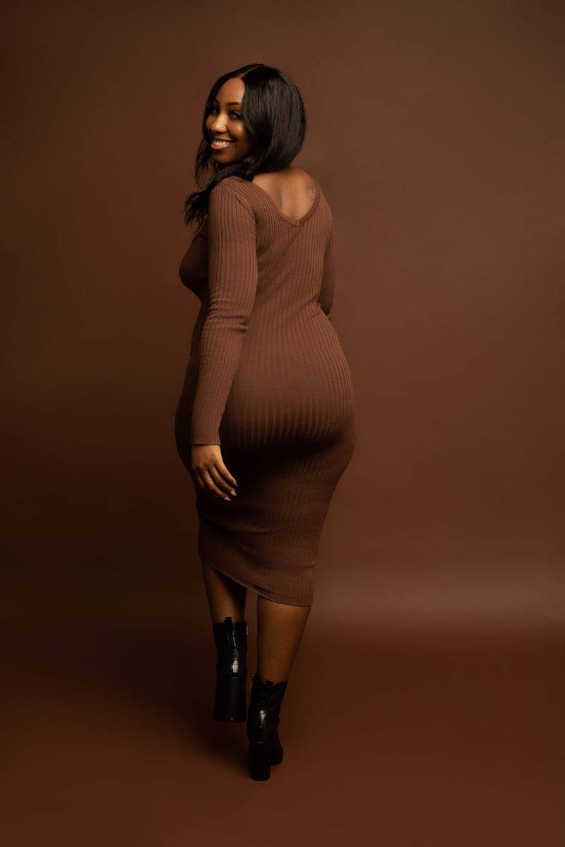 Brown on Brown Sweater Dress