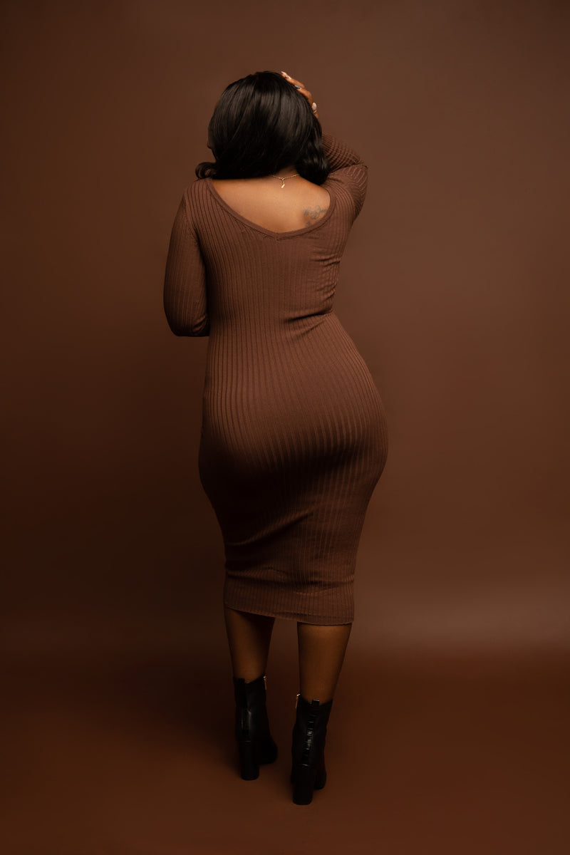 Brown on Brown Sweater Dress