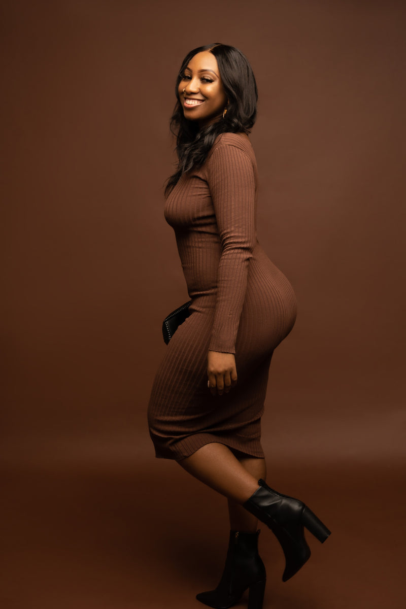 Brown on Brown Sweater Dress